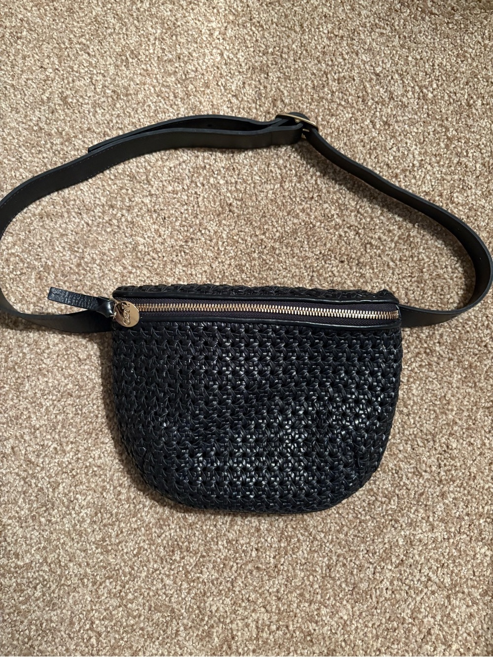 Black Rattan Fanny Pack - Clare V